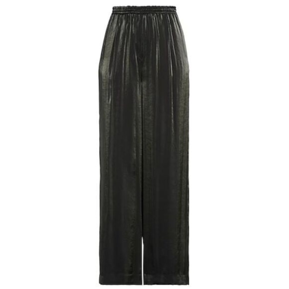 Solotre Black Metallic Wide-Leg Palazzo Pants Elastic Waist Evening Wear‎ Size 6